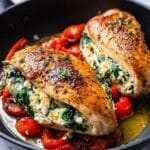 Roasted Red Pepper, Spinach, and Mozzarella Stuffed Chicken Recipe