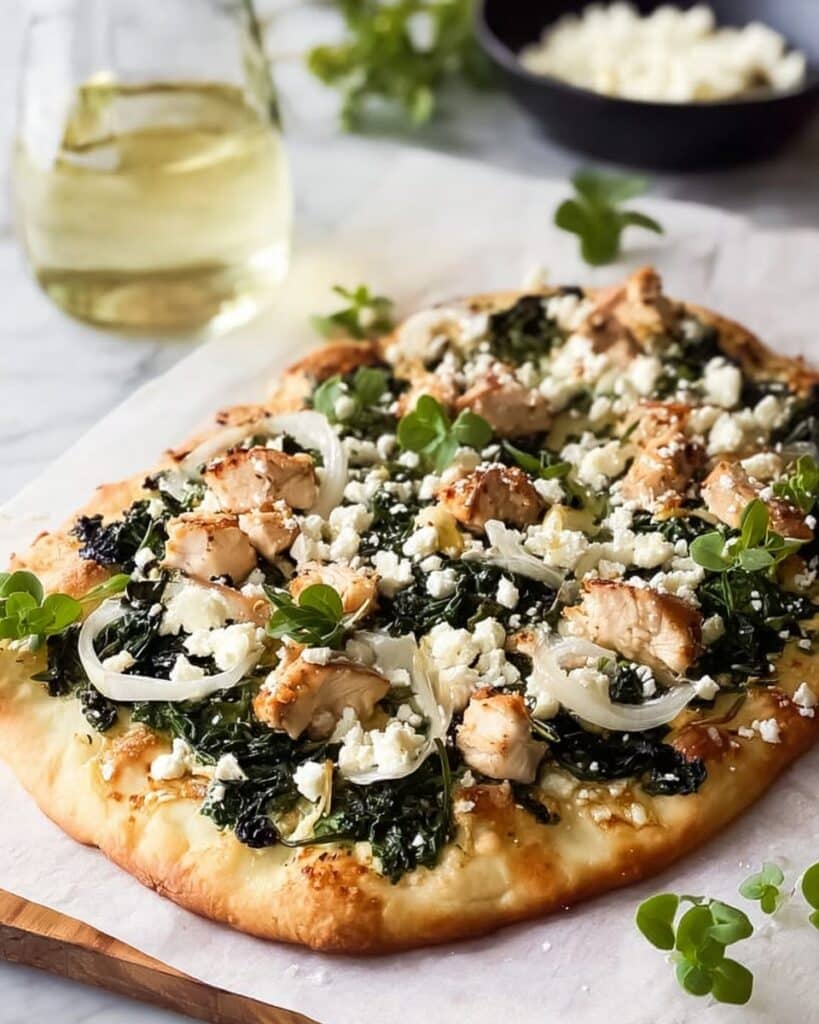 Greek Flatbread Pizza with Homemade Tzatziki and Marinated Chicken Recipe