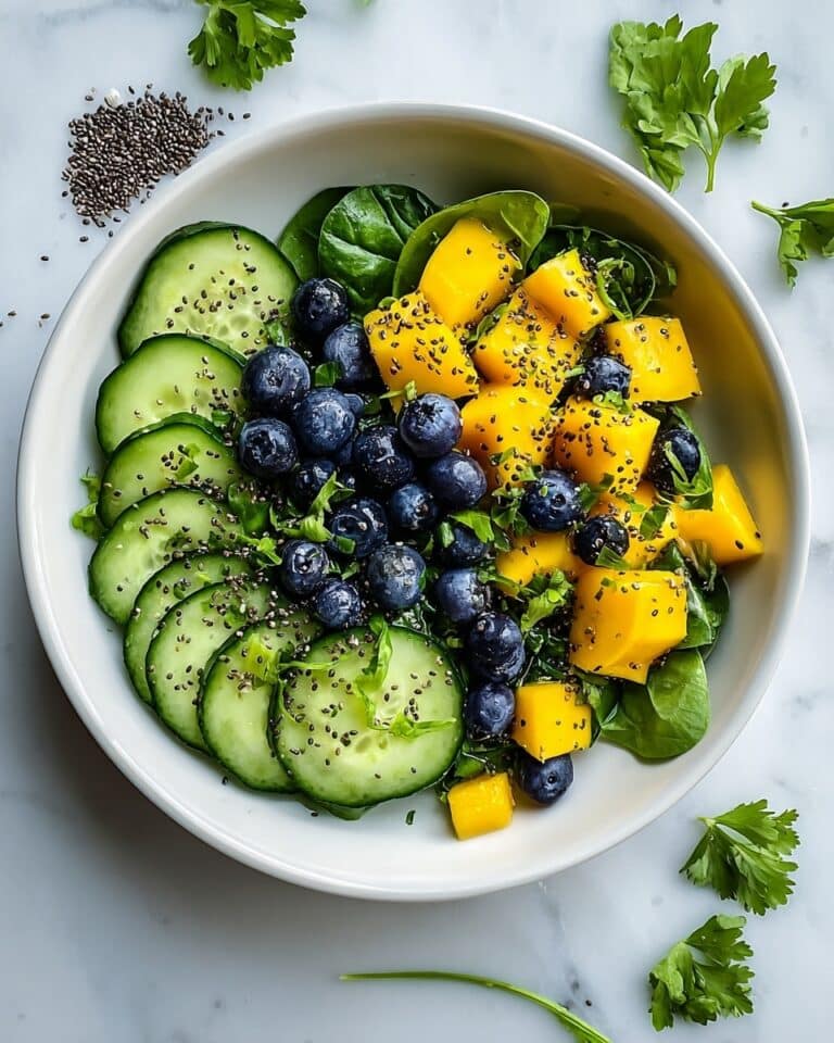 Mango Cucumber Salad with Blueberries and Avocado Recipe