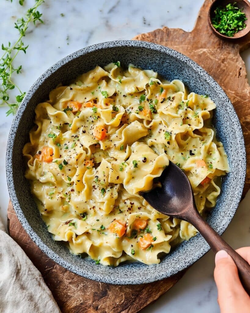 Creamy Vegan Pasta Soup with Cannellini Beans and Cashews Recipe