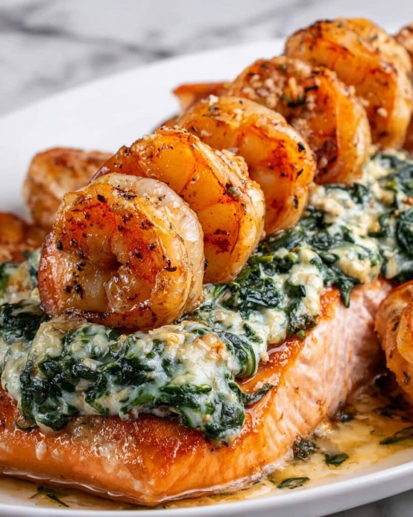 Crab and Shrimp Stuffed Salmon Recipe
