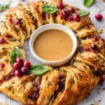 Turkey and Stuffing Crescent Ring with Cranberry Sauce and Gravy Recipe