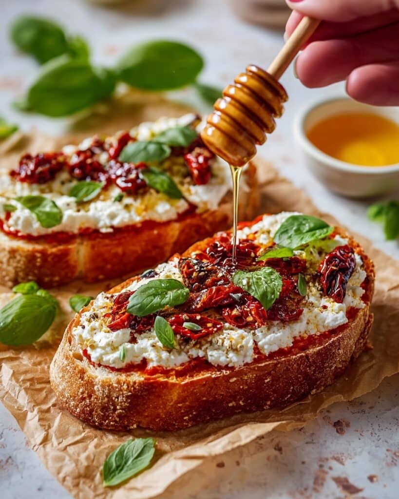 Viral High-Protein Cottage Cheese Pizza Toast with Hot Honey Recipe