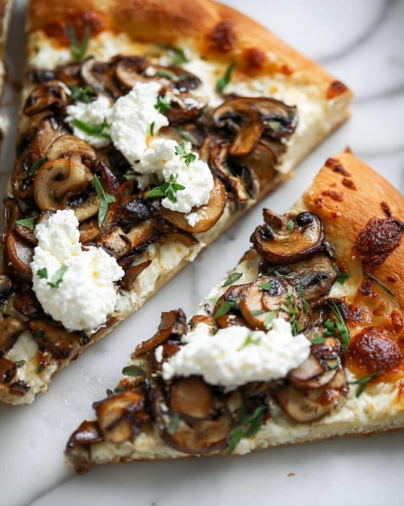 Mushroom Pizza with Ricotta and Herbs Recipe