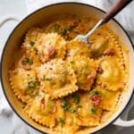 Easy Ravioli with Creamy Tomato Parmesan Sauce Recipe