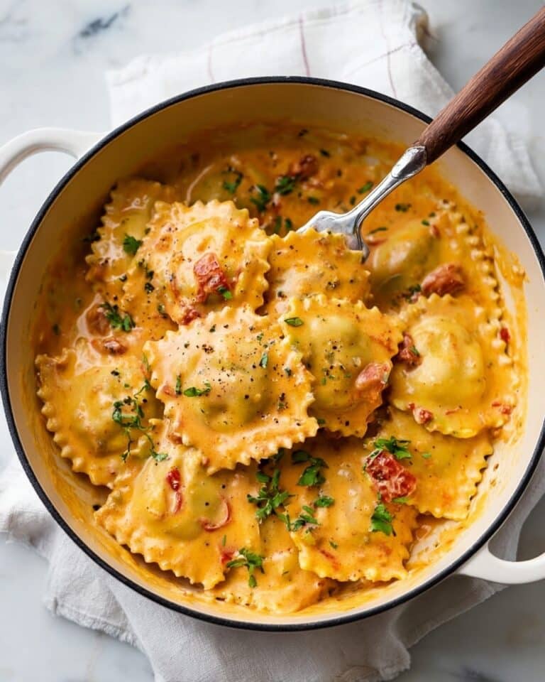 Easy Ravioli with Creamy Tomato Parmesan Sauce Recipe