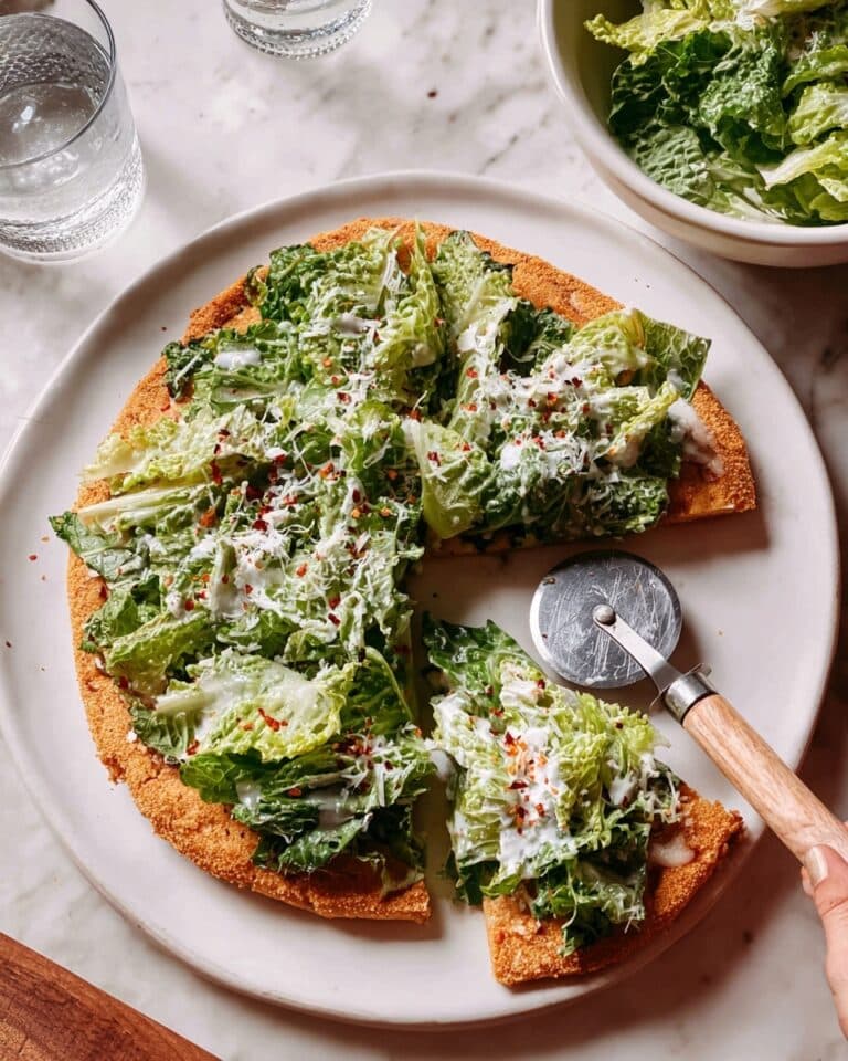Viral Chicken Crust Caesar Salad Pizza Recipe