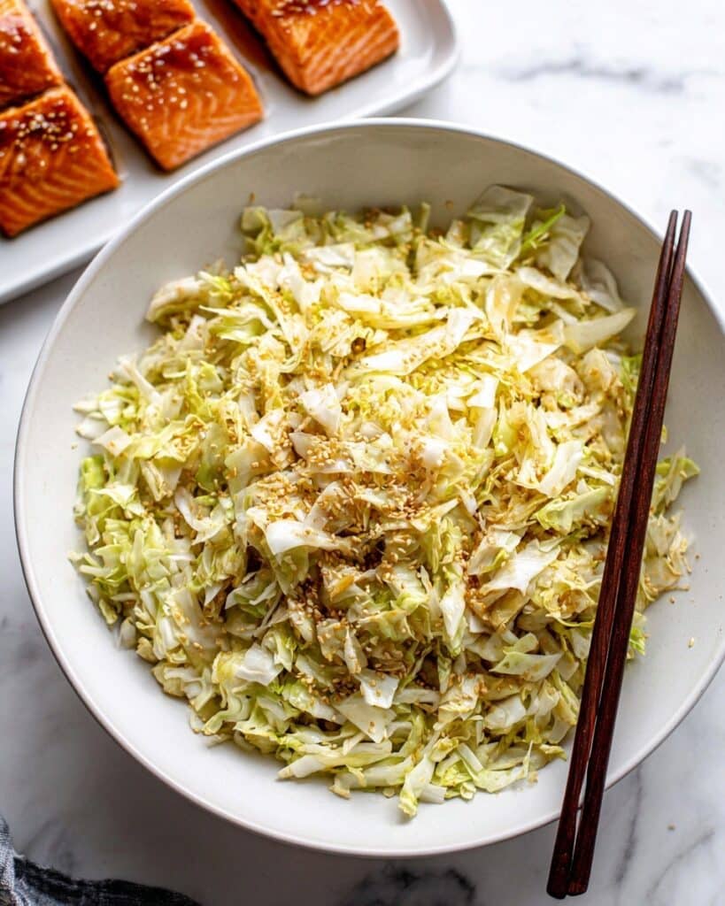 Japanese Cabbage Salad with Toasted Sesame Seeds and Light Soy Dressing Recipe