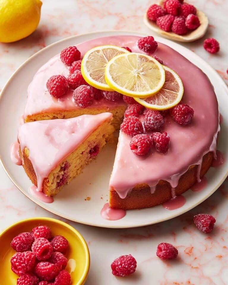 Smashed Raspberry Lemon Cake Recipe