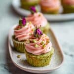Vegan Mini Rose Pistachio Cupcakes Recipe