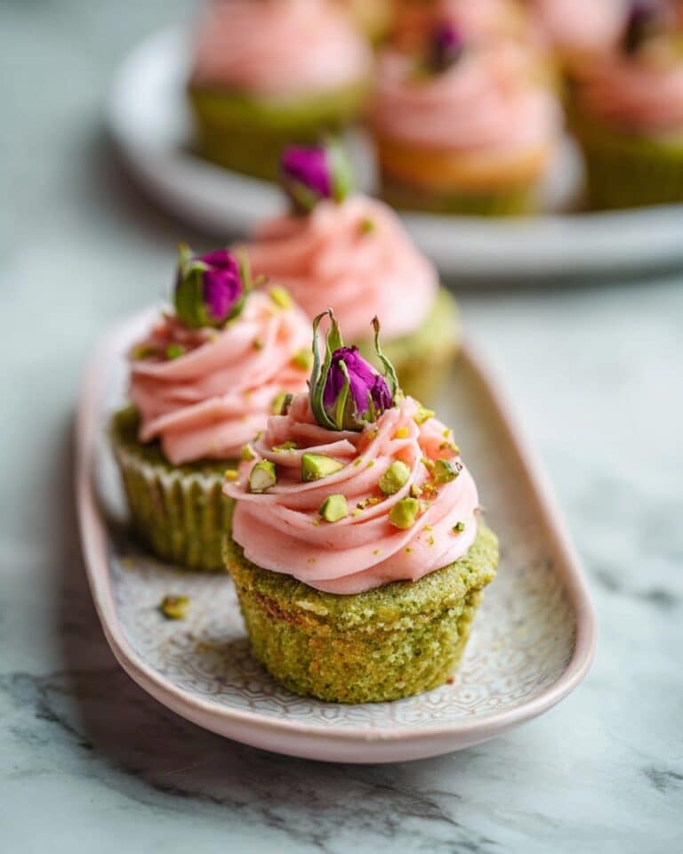 Vegan Mini Rose Pistachio Cupcakes Recipe