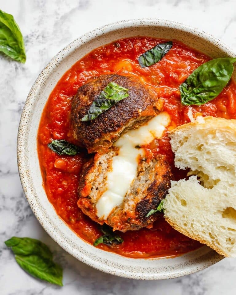 Tender Cheese-Stuffed Baked Meatballs Recipe