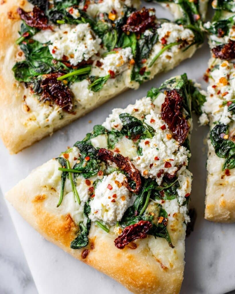 Ricotta Spinach Sun-Dried Tomato Pizza Recipe