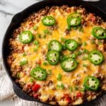 Cheesy Ground Beef & Cauliflower Casserole Recipe