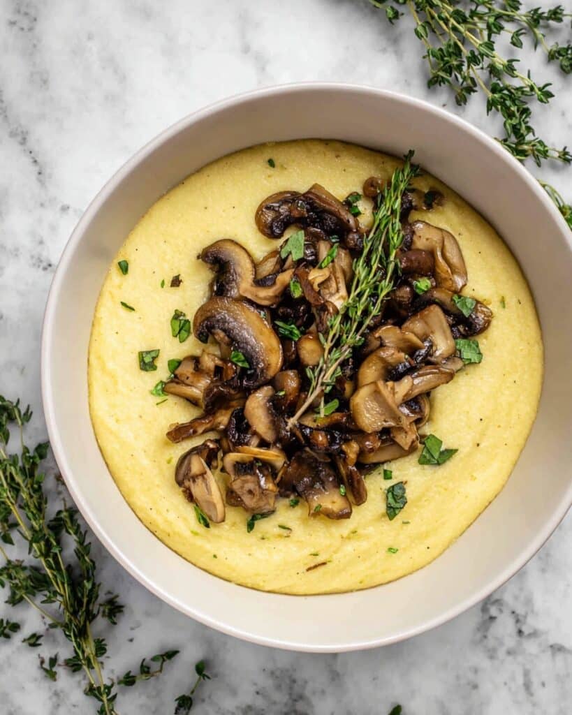 Creamy Parmesan Polenta with Mushrooms Recipe