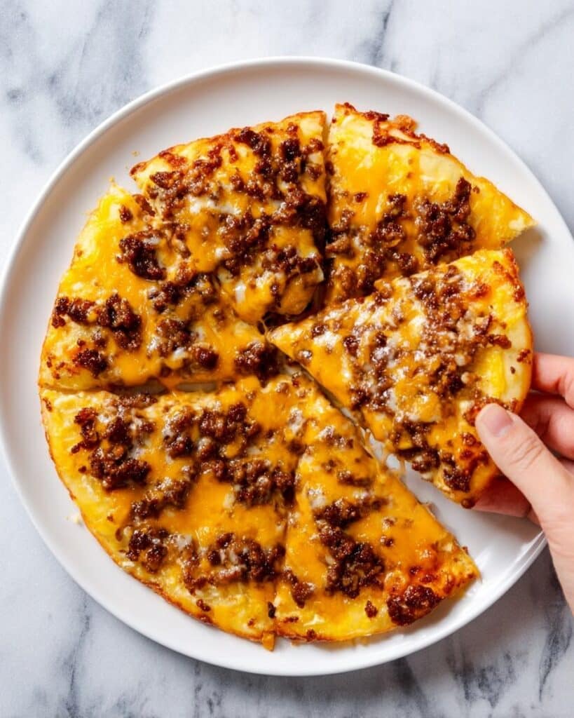 High Protein Sausage & Egg Breakfast Pizza Recipe
