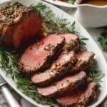 Herb-Crusted Beef Tenderloin Roast with Rich Pan Sauce Recipe