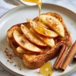 Cinnamon Tofu French Toast with Fried Apples and Maple Syrup Recipe