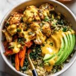 Roasted Veggie Glow Bowls with Golden Tahini Dressing Recipe