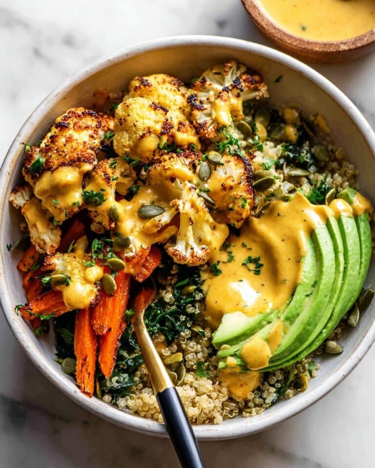 Roasted Veggie Glow Bowls with Golden Tahini Dressing Recipe