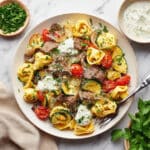 Garlic Parmesan Steak Tortellini Recipe