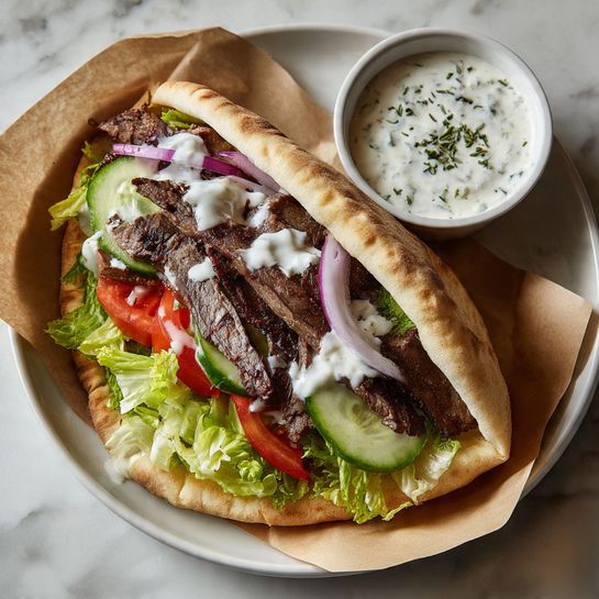 Beef Gyros (Slow Cooker or Instant Pot) with Homemade Tzatziki Sauce Recipe