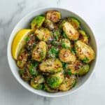 Crispy Garlic Parmesan Brussels Sprouts Recipe