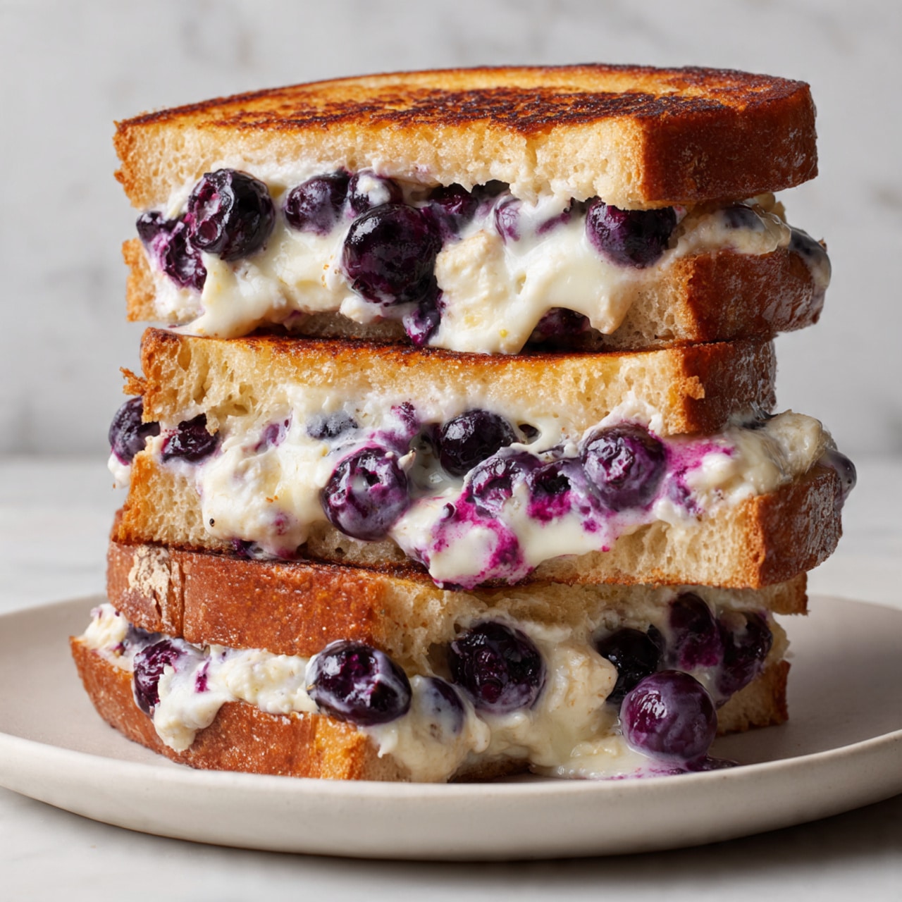 Indulgent Gourmet Grilled Cheese: Sweet Blueberries Delight Recipe - Recipe Image
