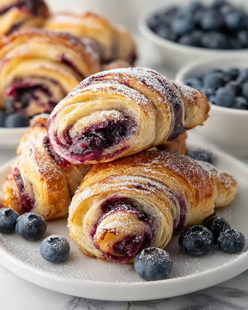 Blueberry Cream Cheese Puff Pastry Crescents Recipe