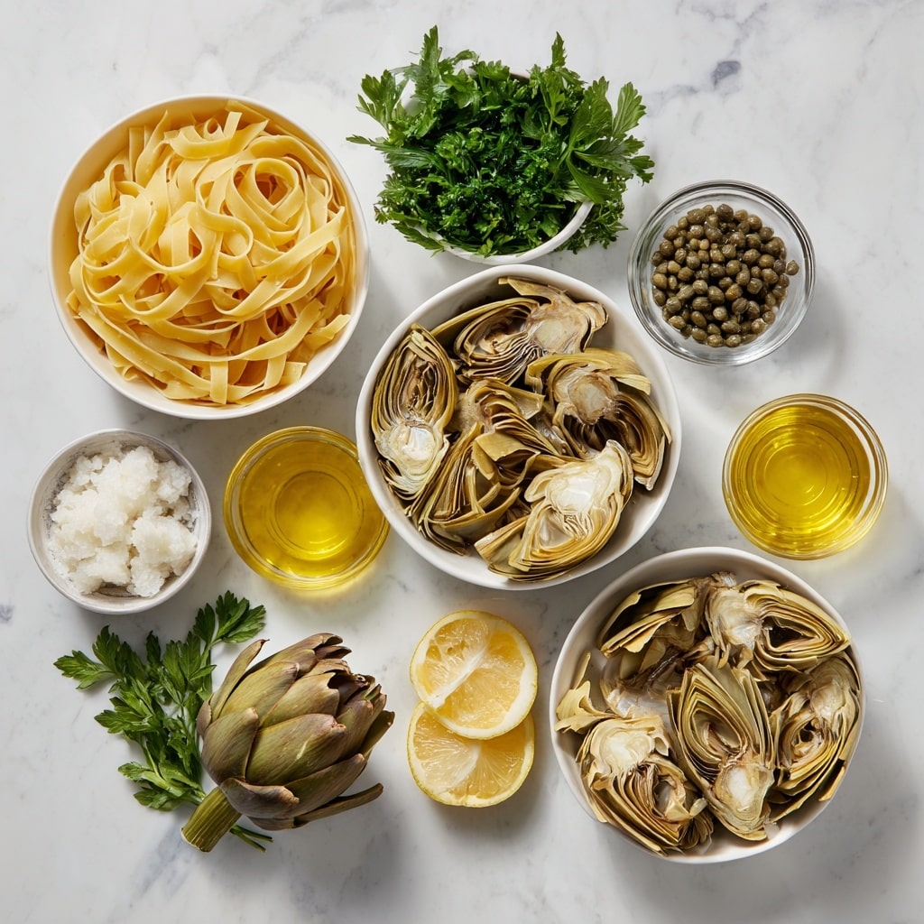 Vegan Lemon Artichoke Pasta Recipe - Recipe Image
