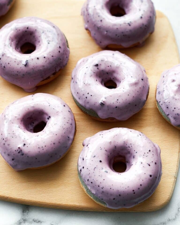 Wild Blueberry Cake Donuts with Blueberry Glaze Recipe