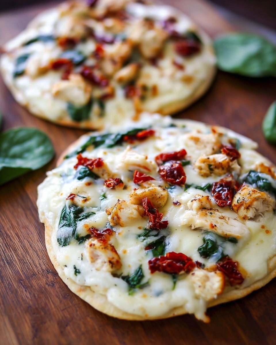 Tuscan Garlic Chicken Pita Pizzas Recipe - Recipe Image