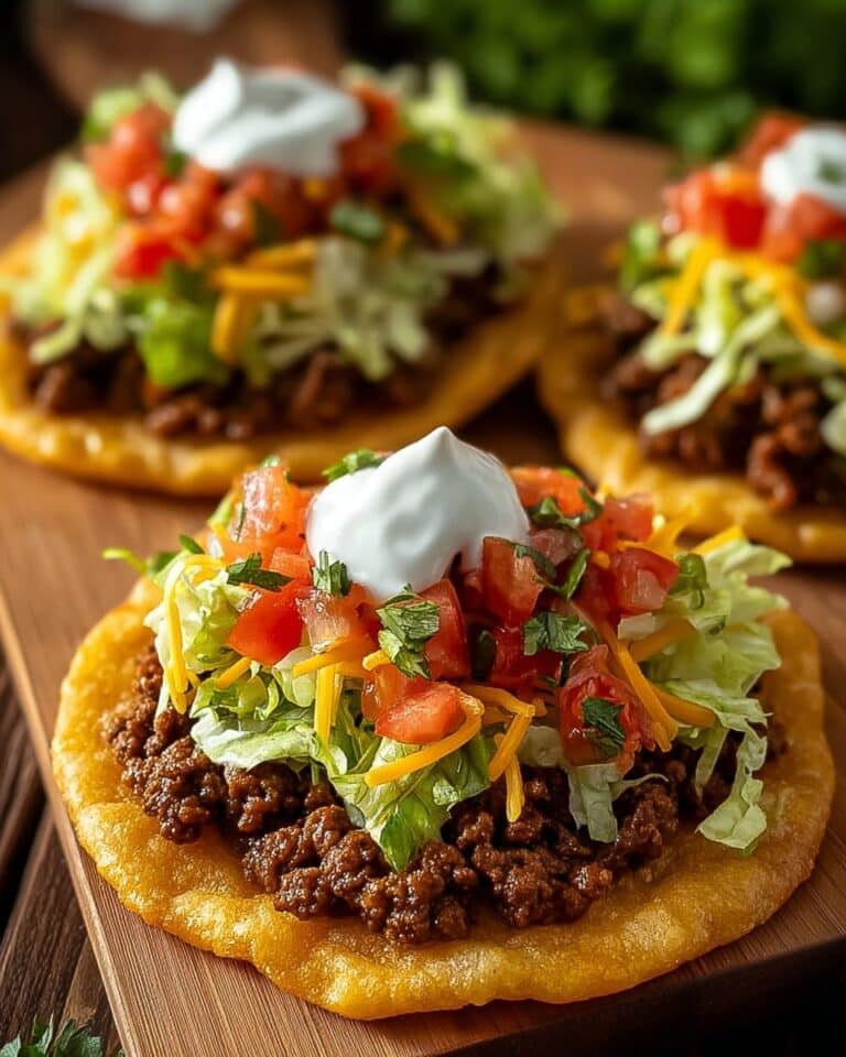 Authentic Native American Fry Bread Tacos with Beef and Bean Topping Recipe