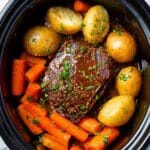 Crock Pot Roast with Potatoes, Carrots, and Rich Gravy Recipe