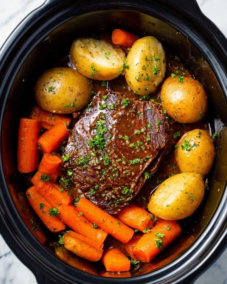 Crock Pot Roast with Potatoes, Carrots, and Rich Gravy Recipe