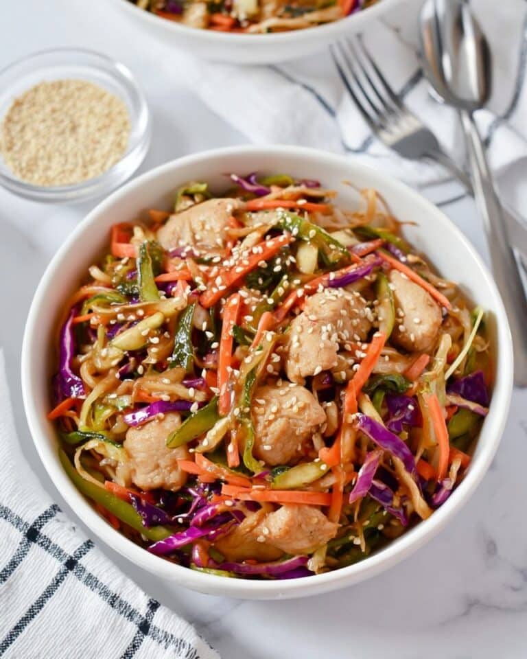 Sesame Ginger Broccoli Slaw Chicken Stir Fry Recipe