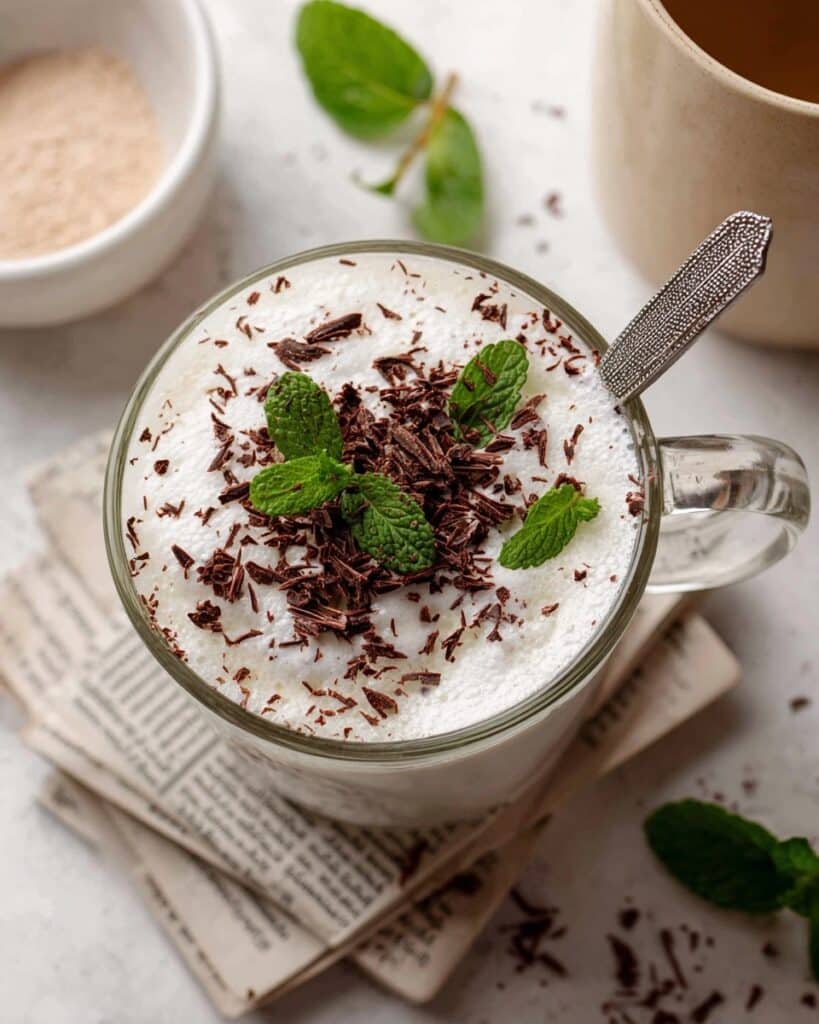 Peppermint Milk Tea with Dark Chocolate Recipe