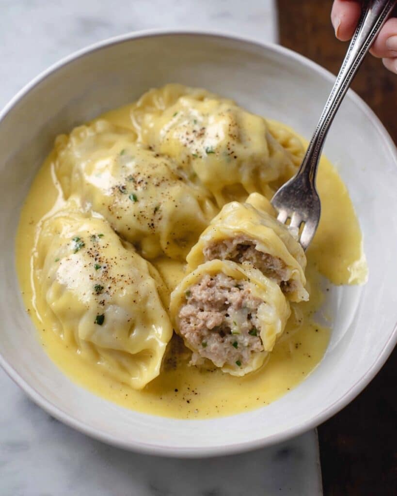 Stuffed Cabbage Rolls with Egg-Lemon Sauce Recipe