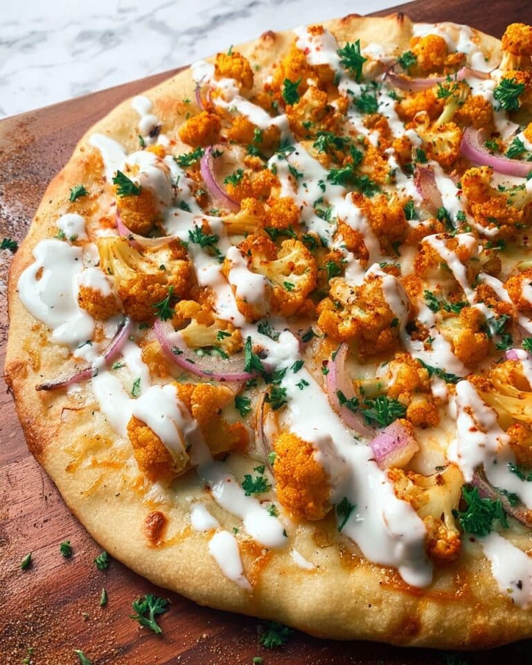 Vegetarian Buffalo Cauliflower Pizza Recipe