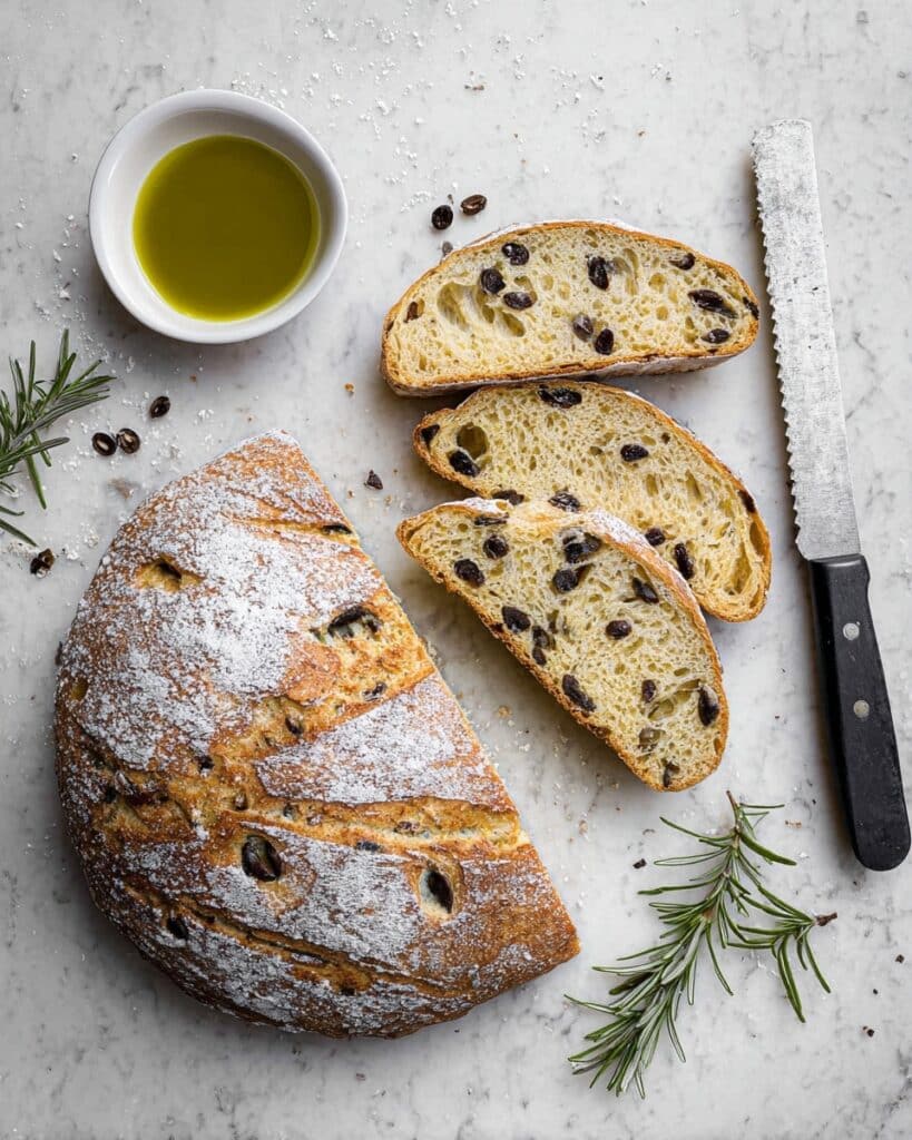 No-Knead Vegan Olive Bread Recipe