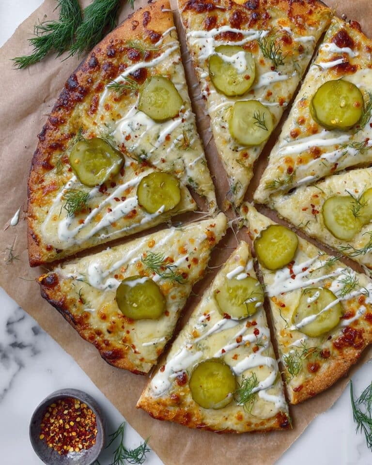 Dill Pickle and Garlic Pizza Recipe