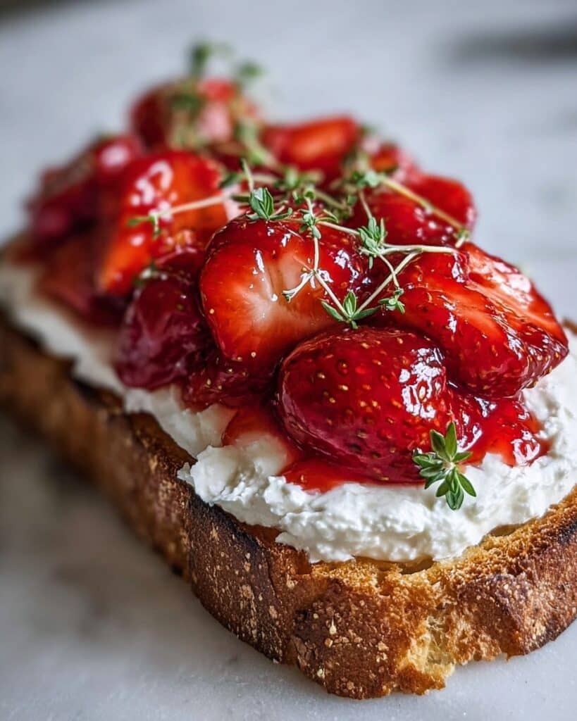 Roasted Strawberry Whipped Ricotta Toast Recipe