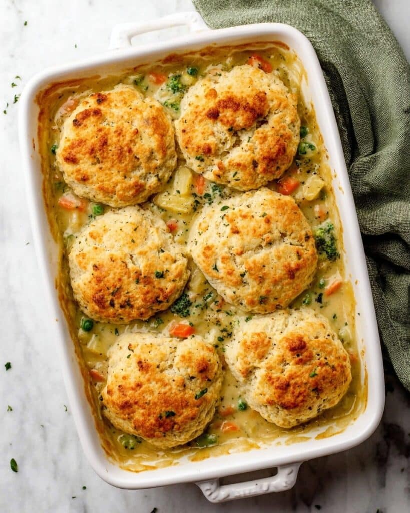 Biscuit & Vegetable Pot Pie (Casserole) Recipe