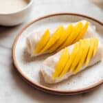 Mango Sticky Rice Rolls with Coconut Sauce Recipe