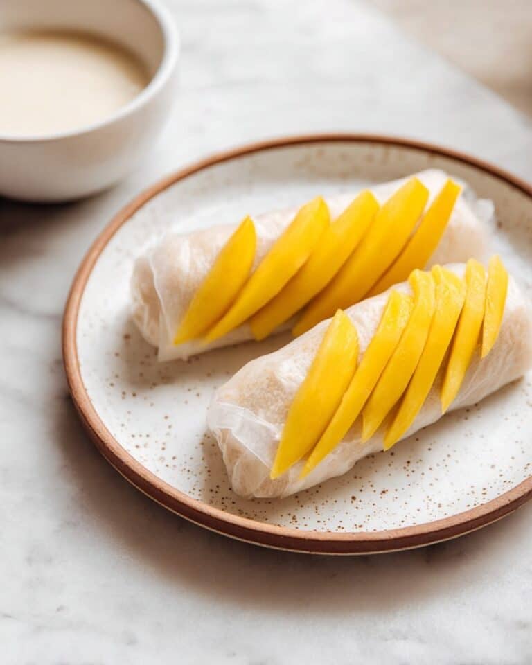 Mango Sticky Rice Rolls with Coconut Sauce Recipe