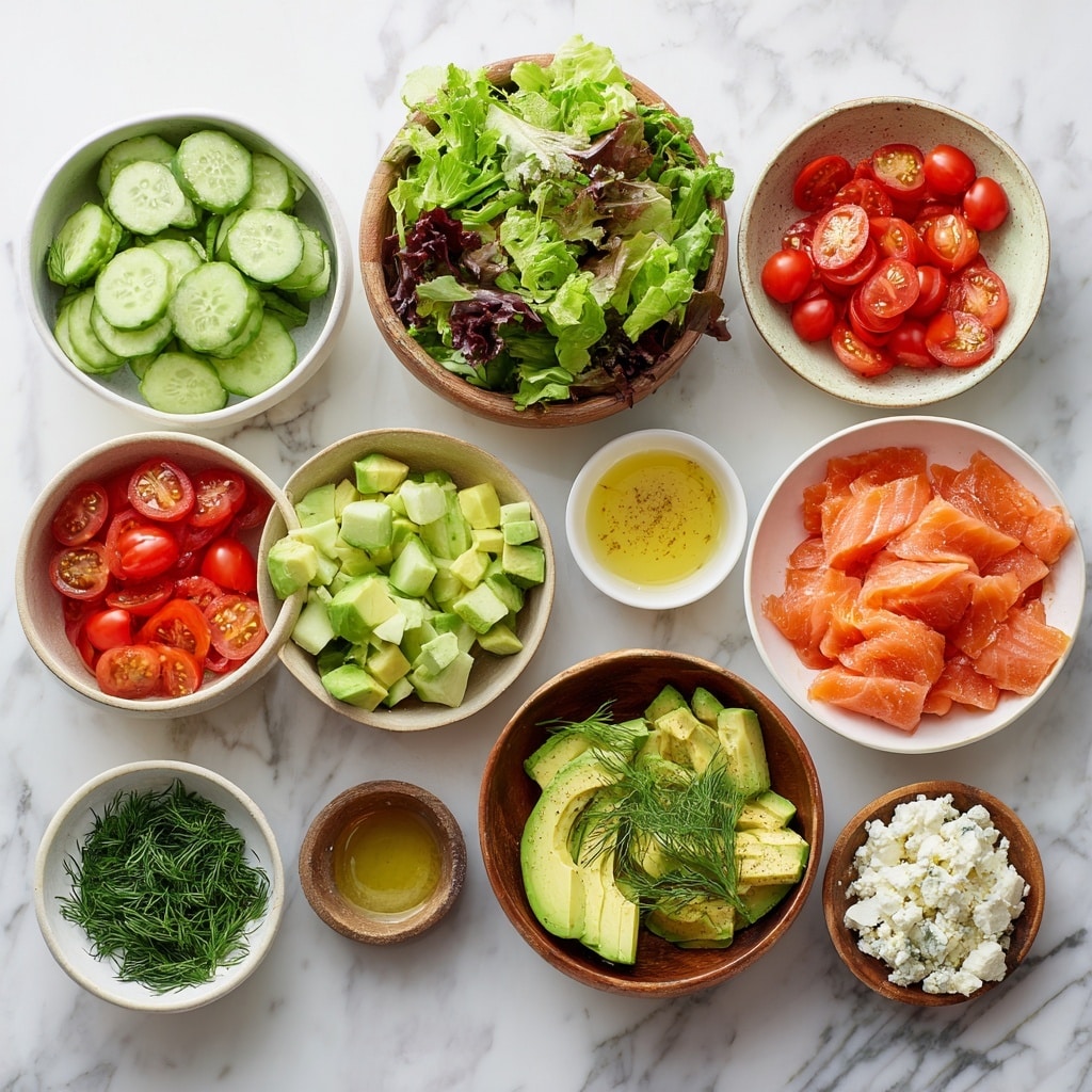 Avocado Smoked Salmon Salad with Dijon Honey Vinaigrette Recipe - Recipe Image