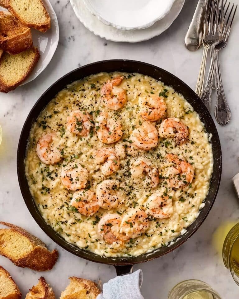 One Pot Garlic Butter Shrimp and Orzo Recipe