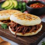 Savory Venezuelan Arepas with Tender Shredded Beef Recipe
