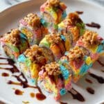Fruity Pebbles Sushi with Banana "Fish" and Chocolate Drizzle Recipe