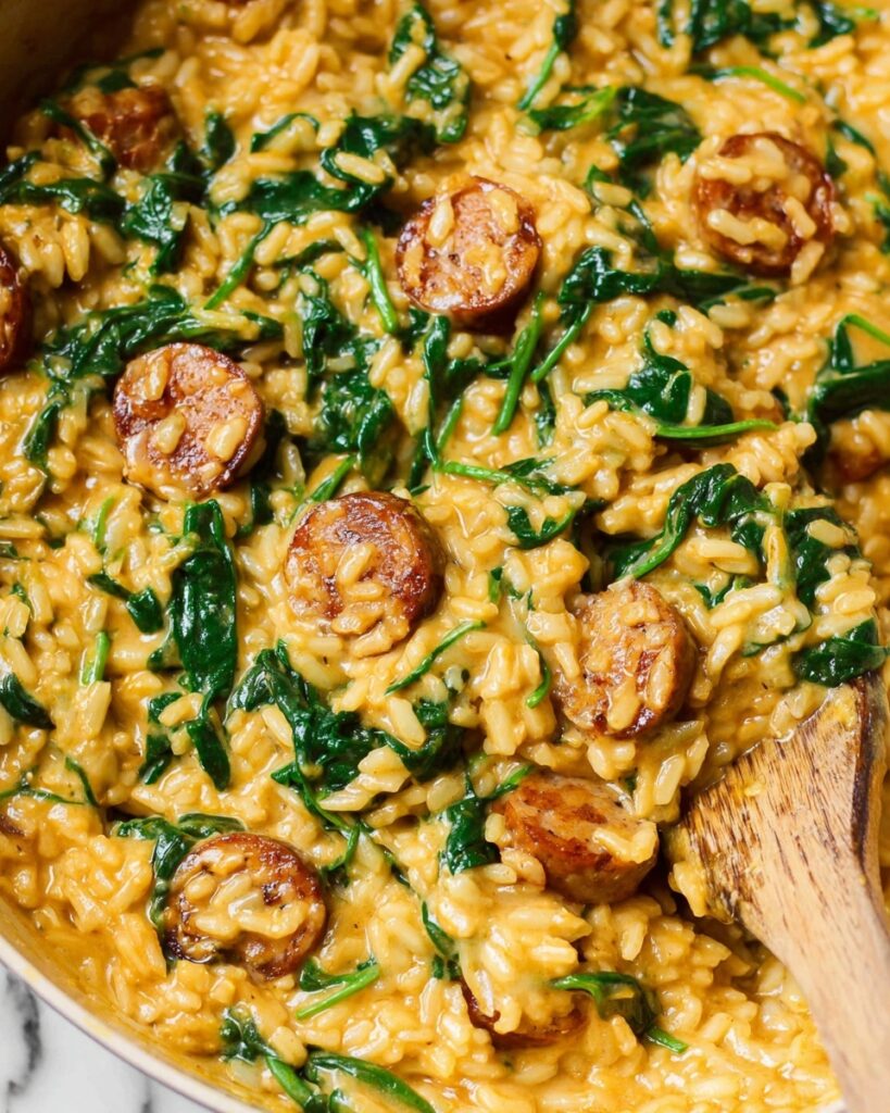 Creamy One Pot Chicken Sausage and Rice Recipe